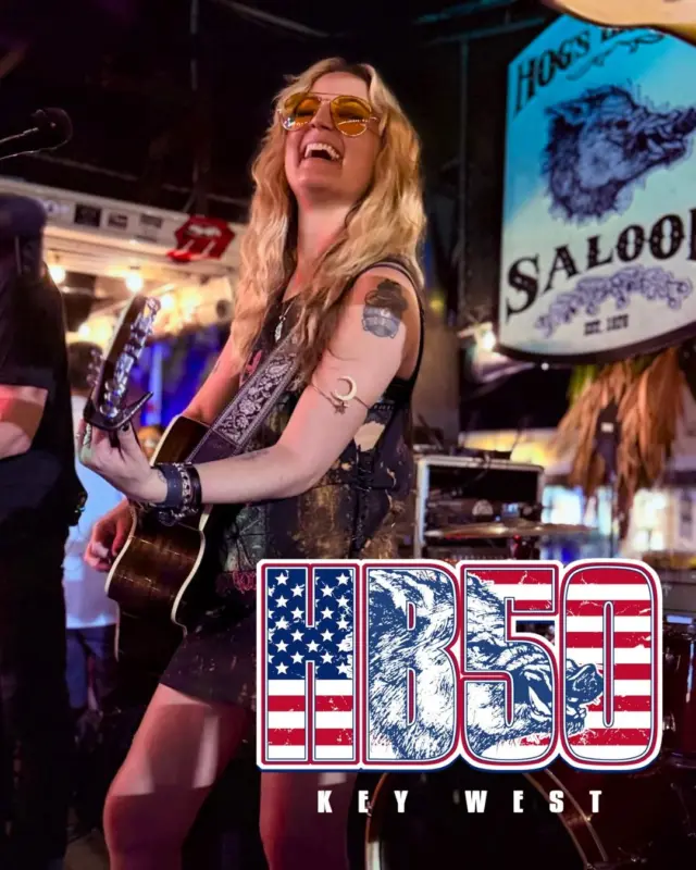 50 years calls for one heck of a party. 🎉 𝗢𝘂𝗿 𝟱𝟬𝘁𝗵 𝗰𝗲𝗹𝗲𝗯𝗿𝗮𝘁𝗶𝗼𝗻 𝗶𝘀 𝘀𝗵𝗮𝗽𝗶𝗻𝗴 𝘂𝗽 𝘁𝗼 𝗯𝗲 𝗼𝗻𝗲 𝗼𝗳 𝘁𝗵𝗲 𝗕𝗜𝗚𝗚𝗘𝗦𝗧 𝗯𝗮𝘀𝗵𝗲𝘀 𝗶𝗻 𝗛𝗼𝗴'𝘀 𝗕𝗿𝗲𝗮𝘁𝗵 𝗵𝗶𝘀𝘁𝗼𝗿𝘆. 

On December 4th, there'll be a ribbon cutting, a toast to the crew who keep this place running, and music all day long! 

𝗔𝗻𝗱 𝘁𝗵𝗲 𝘀𝗼𝘂𝗻𝗱𝘁𝗿𝗮𝗰𝗸?! @kcjohnsmusic!! 🎤 Born in Memphis and raised on everything from Led Zeppelin to Sheryl Crow, KC brings a big country-rock sound with Memphis blues running through it. "Rodeo Queen" took her past 2.2 million streams and onto Texas Country Radio. She's toured the UK and Norway, and she even has her own mesquite-smoked bourbon. 

Key West is lucky to call her one of our own on the Hog's stage.

More info in the link in our bio. #HB50